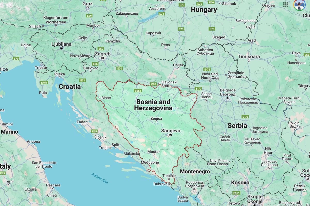 map of bosnia