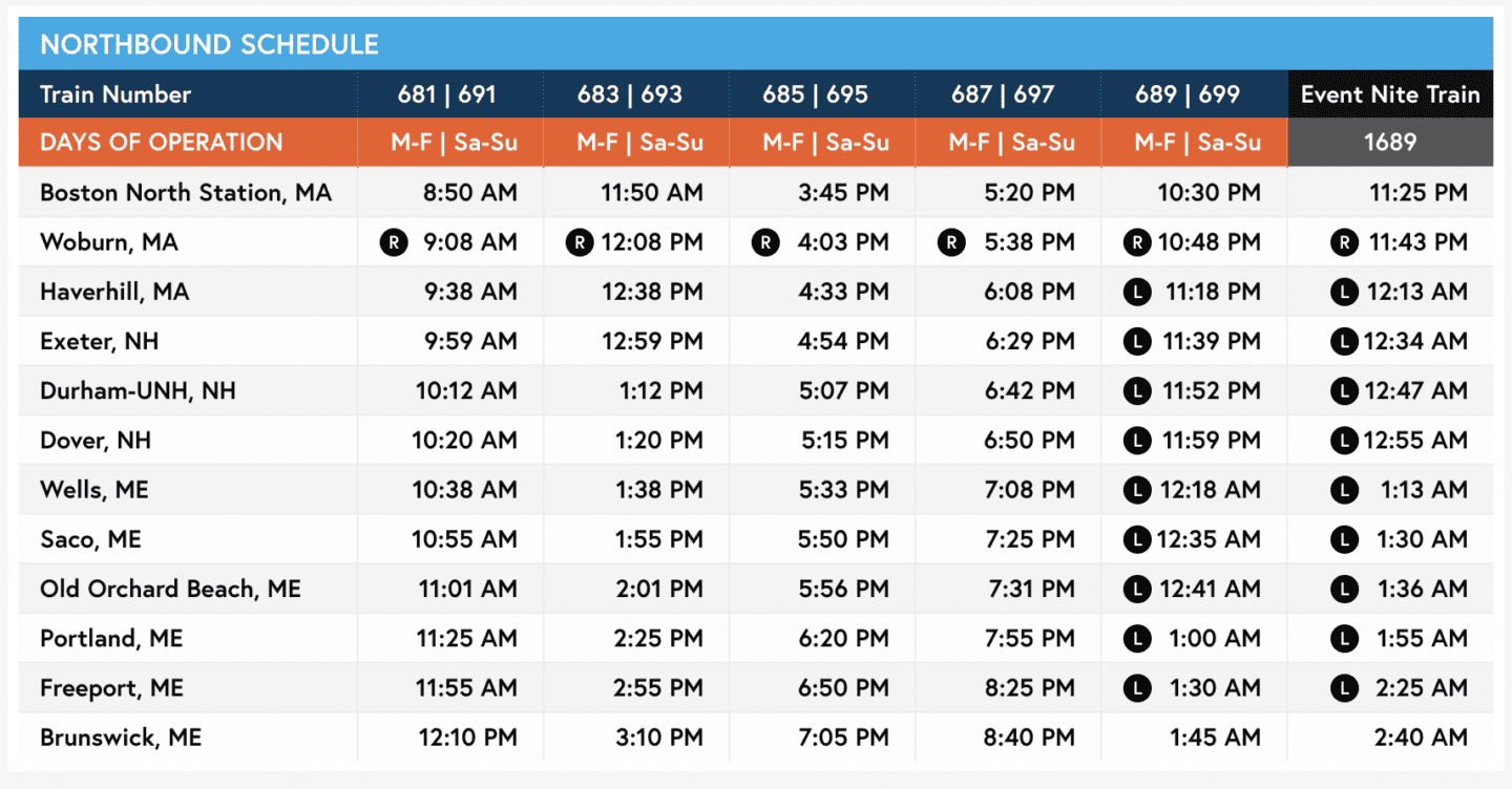 amtrak downeaster schedule